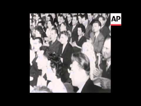 SYND 24 6 60  KHRUSCHEV IN BUCHAREST, MEETS ROMANIAN LEADER