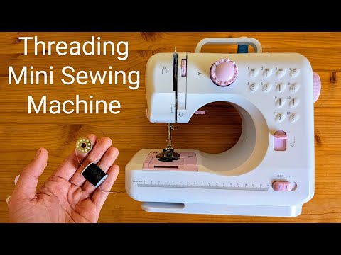 How to Thread Mini Sewing Machine FHSM 505 - Multifunctional Household Model with 12 Stitch Patterns