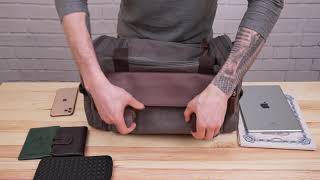 Дорожня сумка текстильна з кишенею 20191 Vintage сіра