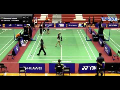 BADMINTON WJC 2015 R128 WS Chananchida Jucharoen vs Johanna Magnusson
