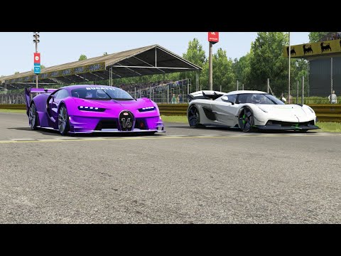 Bugatti Vision GT vs Koenigsegg Jesko at Monza Full Course