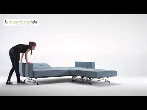 SPLITBACK Schlafsofa mit Armlehnen & Sessel von Innovation - Grid Gestell - mysofabed.de