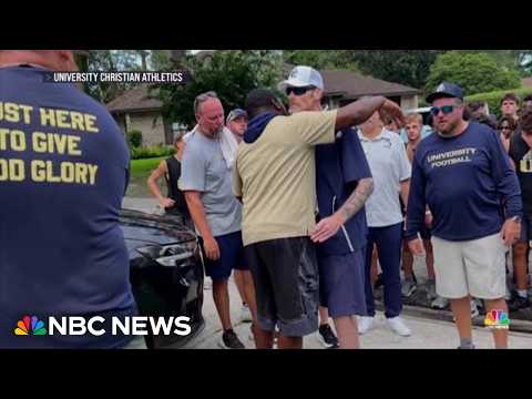 Good News: High school football team surprises coach as he battles cancer