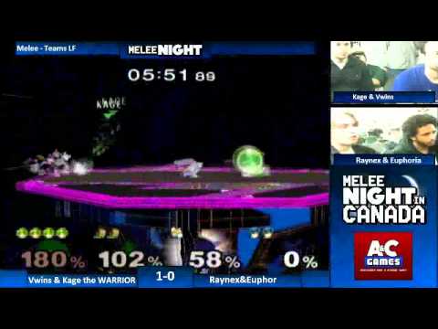 Vwins (P1) & Kage (P2) vs Raynex (P3) & Europhoria (P4) GF Melee Night in Canada