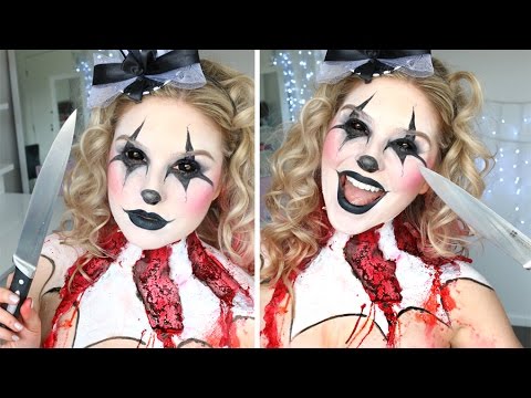 Scary Killer Clown Makeup Tutorial ♡ Halloween w/ Alex Faction Video