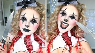 Scary Killer Clown Makeup Tutorial ♡ Halloween w/ Alex Faction