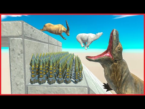 GIANT SLIDE JUMP and CATCH HIPPO - Animal Revolt Battle Simulator