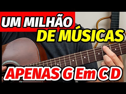 🎸Como TOCAR 1 MILHÃO de MÚSICAS no VIOLÃO usando apenas G Em C D (Com PDF)