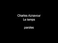 Charles Aznavour-Le temps-paroles