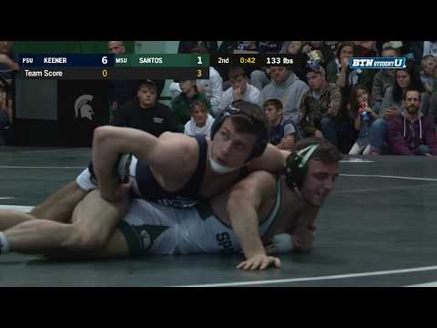 133 LBS: Corey Keener (Penn State) vs. Matt Santos (Michigan State) | 2018 B1G Wrestling