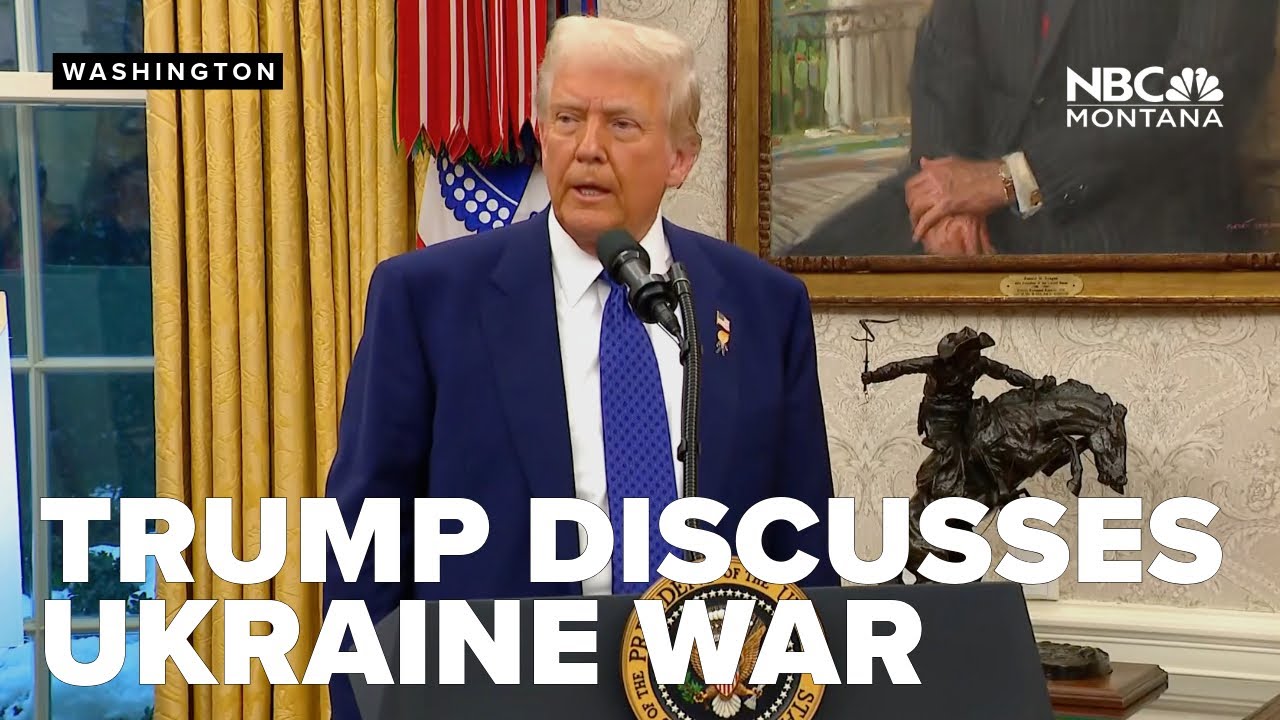 Trump talks to media about conversations with Russian President Putin, Ukrainian president