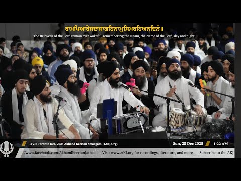 083 Bhai Kudhrit Singh Jee Toronto Raensabayee Keertan Toronto Dec 2025 Akhand Keertan Smaagam