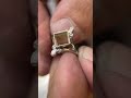 Princess Cut Aquamarine With Diamond Bezel Set On White Gold #shorts #gold #viral #video