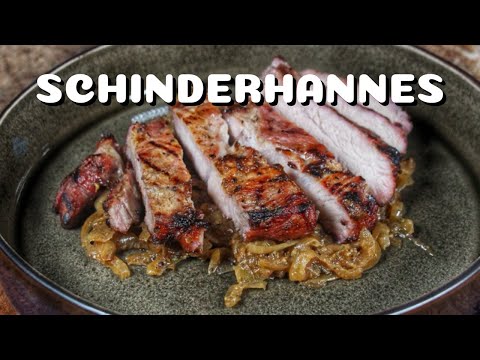 SCHWEINESTEAK aus IDAR OBERSTEIN - SCHINDERHANNES STEAK in ZWIEBELN MARINIERT - BBQ-Video - 0815BBQ