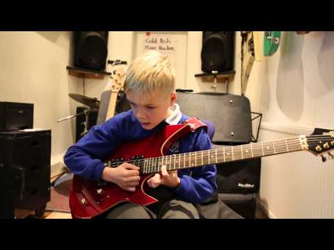 Holiday Green Day Guitar Cover by 9 Year Old Charlie