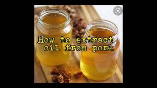 HOW TO EXTRACT OIL FROM PORK FAT #pork #cooking #recipes