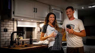 FIRST NIGHT IN OUR FRESHLY RENOVATED RV | Trent and Allie