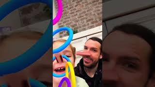 NAVEY&#39;S CRAZY NOSE!! a silly filter makes dad &amp; navey&#39;s noses long enough to catch colorful rings 🤥