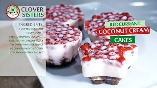 Redcurrant coconut cream cakes