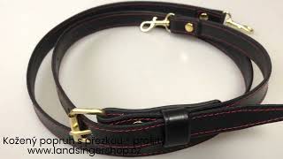 Kožený popruh s přezkou - prošitý