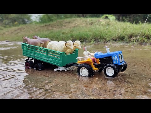 jcb 3dx machine fully load goats by Hmt Tractor and water drinking Goats | jcb video