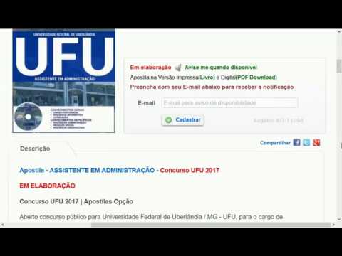 UFU MG FEDERAL UBERLÂNDIA CONCURSO PÚBLICO 2017 GRUPO MATERIAL GRATUITO EDITAL APOSTILA