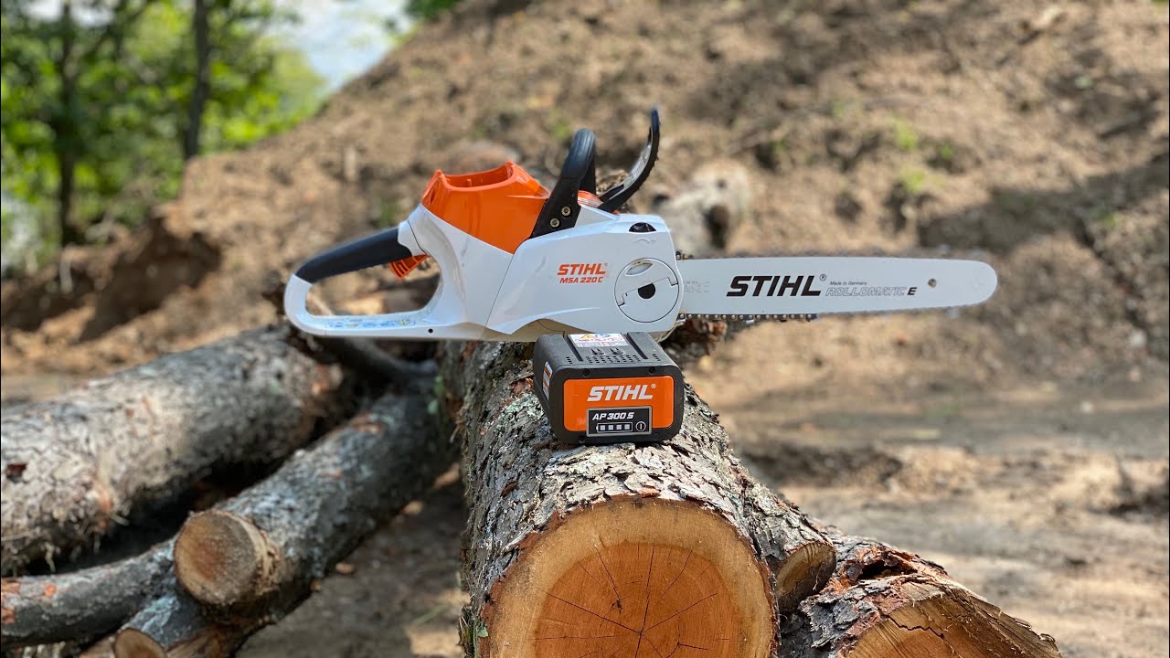 #894 ONE BATTERY How much wood can you REALLY cut with Stihl MS 220C Chainsaw