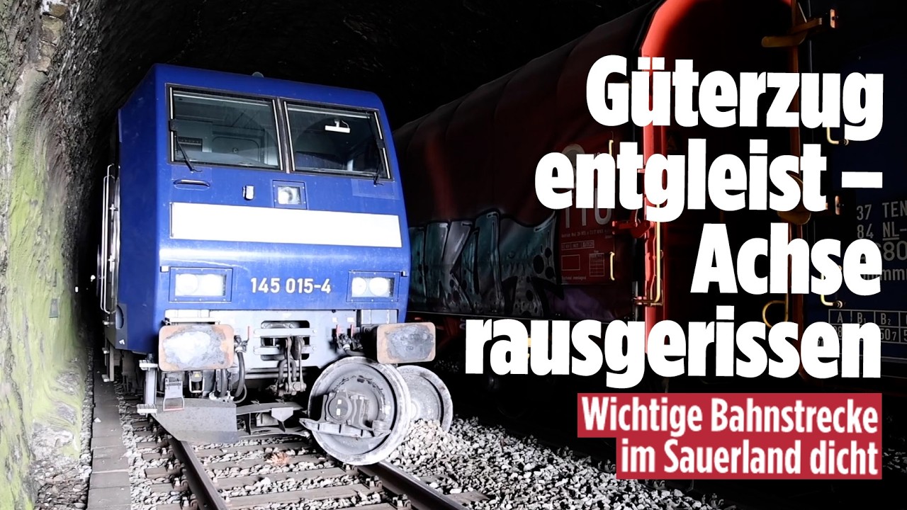NRW: Güterzug entgleist – Zugverkehr zwischen Siegen und Hagen eingestellt!