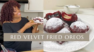 Quick &amp; Easy Red Velvet Fried Oreos | Cook With Me
