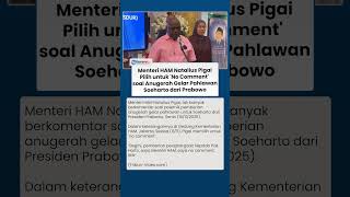 Menteri HAM soal Polemik Penganugerahan Gelar Kehormatan Soeharto dari Prabowo: Saya No Comment