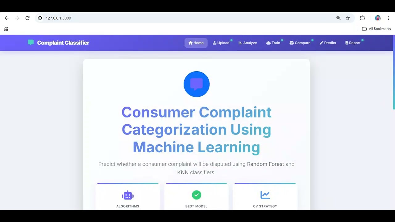 Consumer Complaint Categorization Using Machine Learning