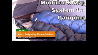 Modular sleep system for camping (Moto & Backpacking).