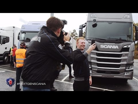 Scania contest winners test drive the next generation trucks