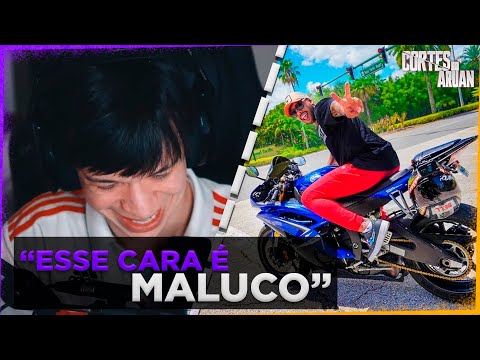 ARUAN REAGE A PRIMEIRO VEZ DE MOTO NAS RUAS DOS ESTADOS UNIDOS ! (THIAGO REIS) - Cortes do Aruan