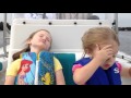 Little Girls Kids Riding Motor Boat On Alafia River Tampa