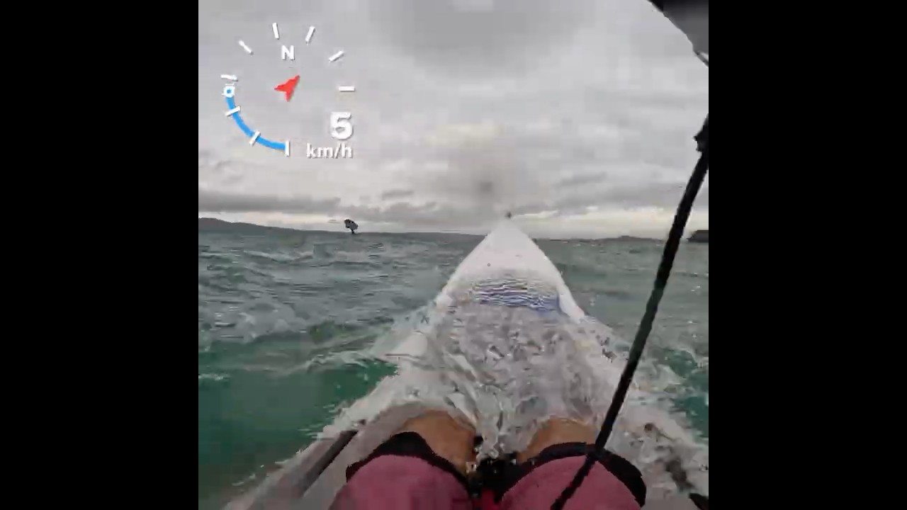 Choppy sea! NK Breeze surfski #surfski #windy #paddlers #newzealand