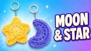 DIY Crochet Moon & Star Keychain | Quick & Cute Amigurumi