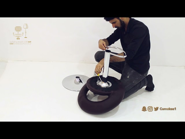 كرسي بار جلد بني من كاما C-B05ABROWN-1