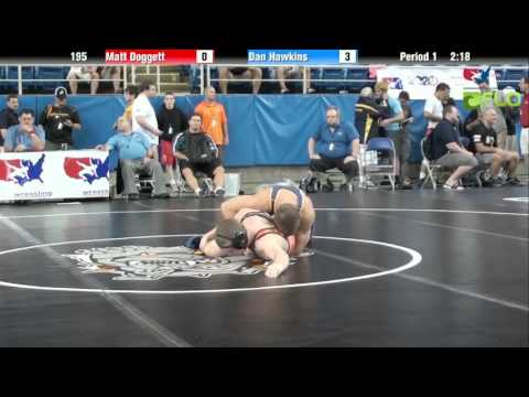 Junior 195 - Matt Doggett (Pennsylvania) vs. Dan Hawkins (Maryland)