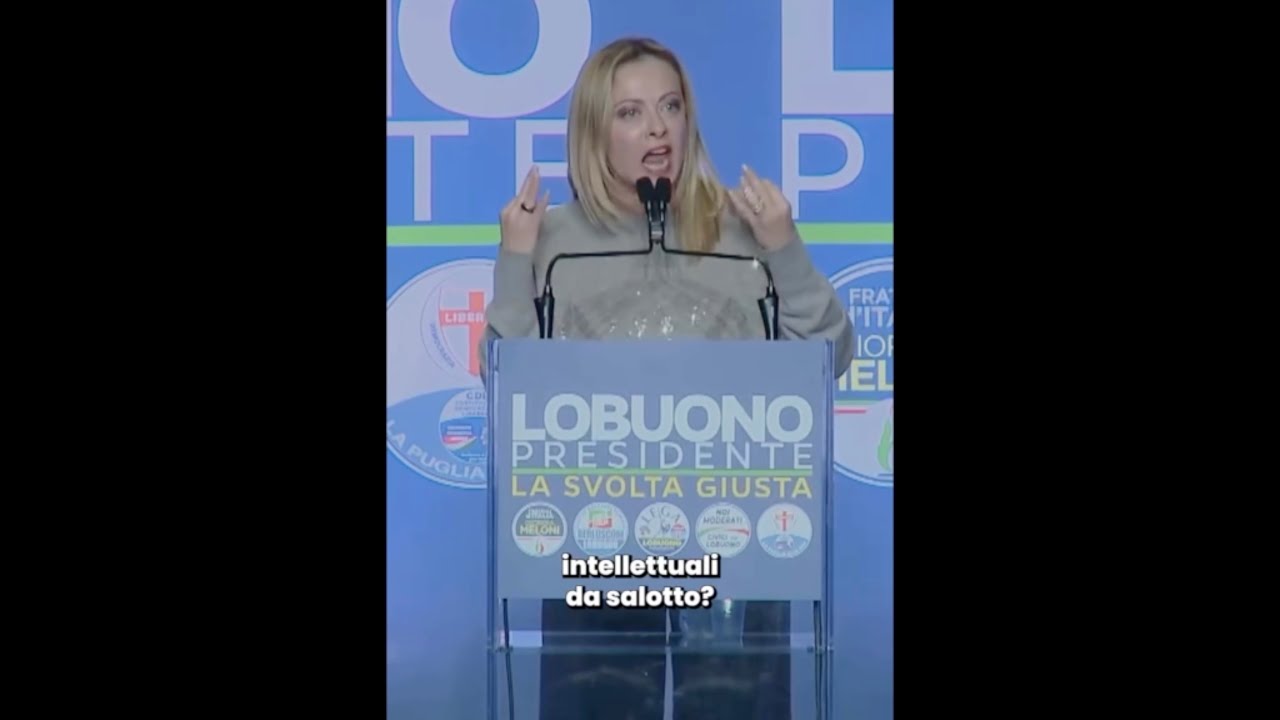 GIORGIA MELONI: "SECONDO UN INTELLETTUALE DA SALOTTO, VOI MI VOTATE PERCHÈ IO MI TRUCCO BENE?"
