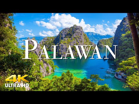 FLYING OVER PALAWAN (4K UHD) Amazing Beautiful Nature Scenery with Relaxing Music| 4K VIDEO ULTRA HD
