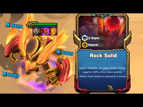 " Rock Soild " Full Crit 3 Star Malphite 1 Shot Everyone !! TFT SET 8
