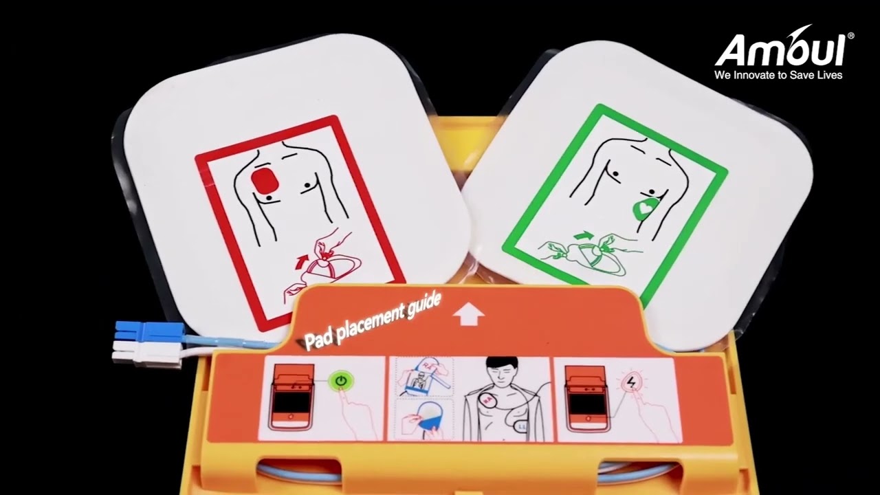 Defibrilator extern semi-automat AMOUL i5, AED, geanta transport inclusa, galben