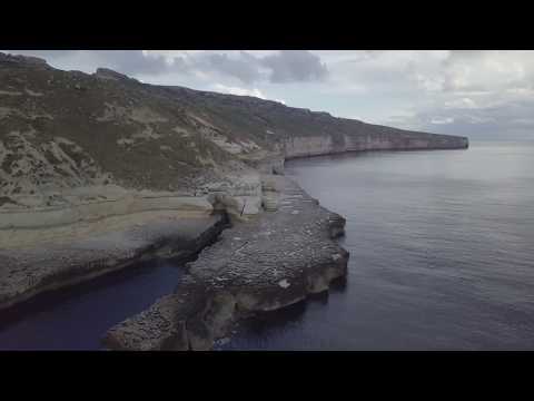 Malta flight over cliffs at Il-Blata tal-Melh