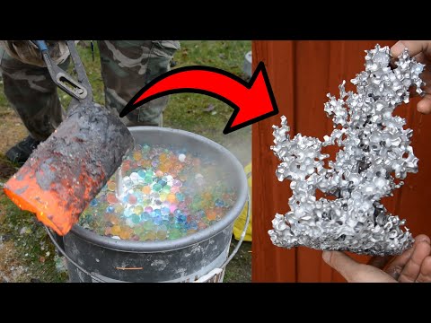Molten Aluminum Into Orbeez made THIS: