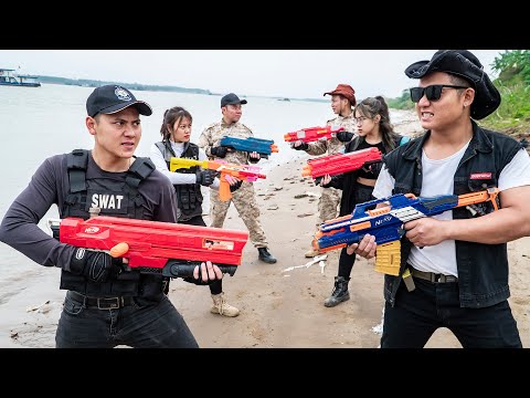 LTT Game Nerf War : Two Warriors SEAL X Nerf Guns Fight Crime Mr Zero Scazy illegal Sand Thief