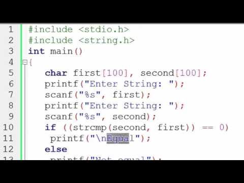 Compare two string using strcmp function