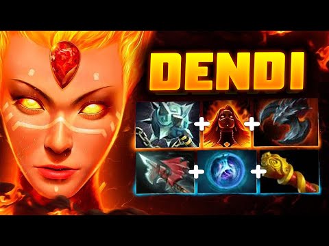 DENDI [Lina] Nonstop Spam Skills with Full Magical Damage Dota 2