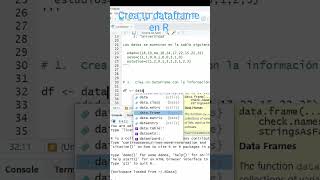 Creando data frame en R / Rstudio #R #datascience #data #python #science #dataframe