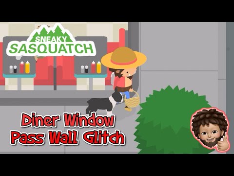 Sneaky Sasquatch -  Diner Window Glitch, walk pass the wall